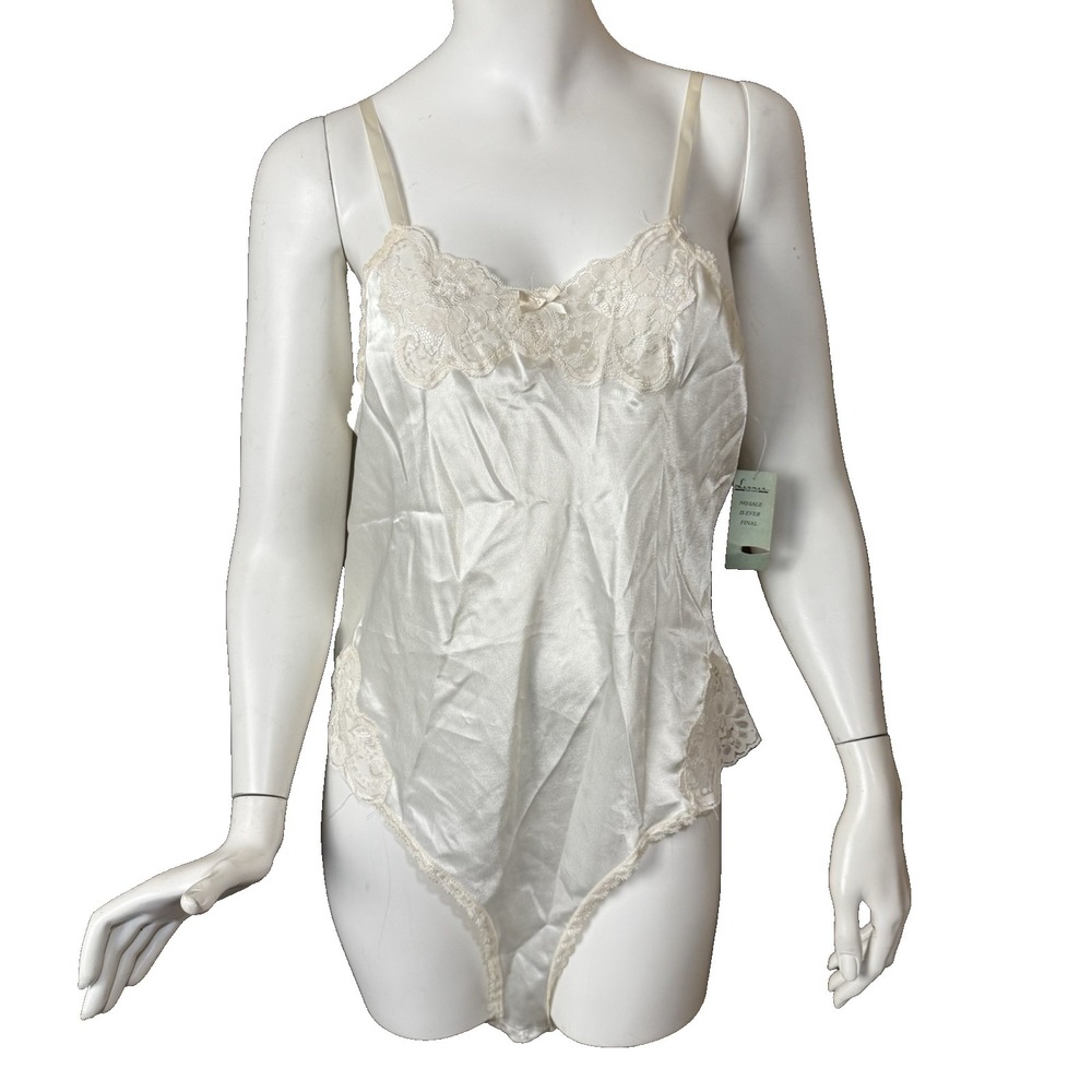 Vtg Bodysuit Satin Lace Lerner New York Intimates Lingerie NEW / NOS Rare!!!